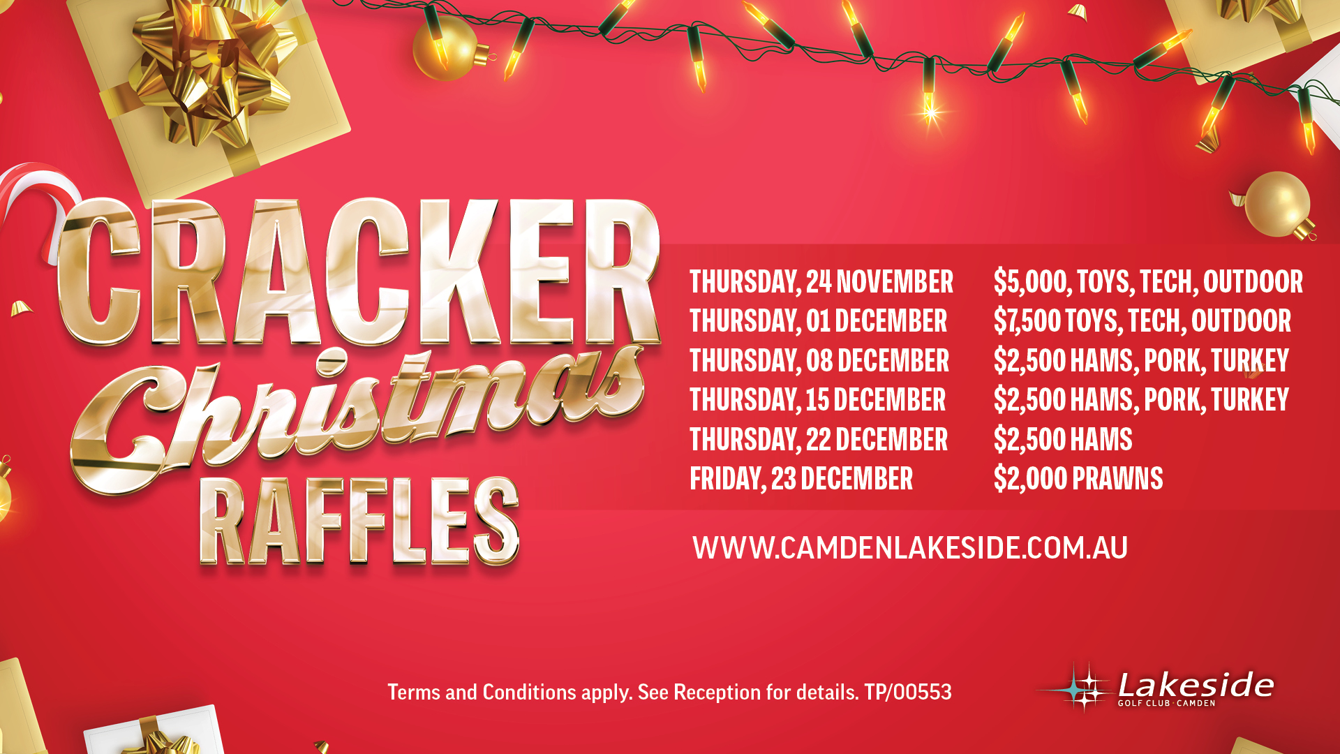 Cracker Christmas Raffle 5K Toys, Tech, Outdoor to be won Lakeside